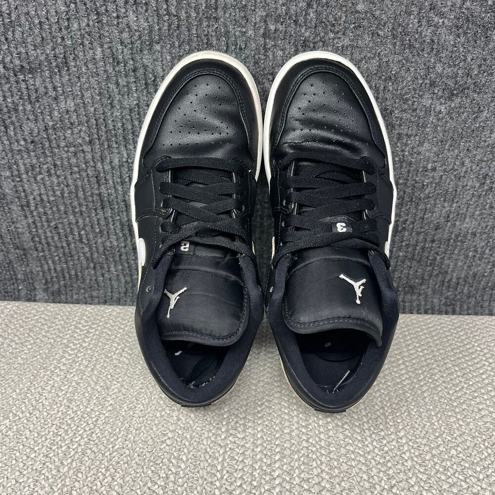 Nike Air Jordan 1 Low Black White Leather Shoes Women’s 8.5 AO9944-001 - Picture 7 of 8